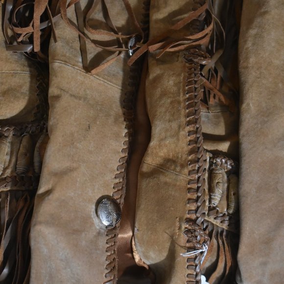 Scully Western Leather Fringed and beaded decorations on Men's XL Jacket - Picture 11 of 16